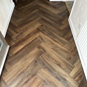 Dark Wood Herringbone Flooring