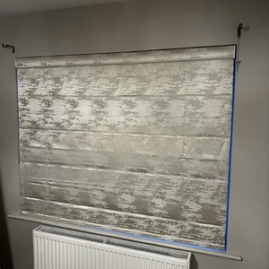 Gold and Silver Pattern Roman Blind 