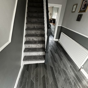 Grey Plank Vinyl Grey Stairs Carpets