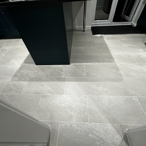 Grey Silver LVT Tile With Grouting 