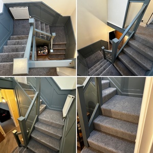 Grey Twist Carpet on Stairs