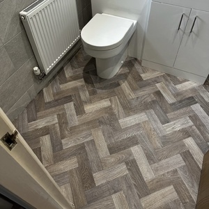 Herringbone Vinyl Fitted To Bathroom